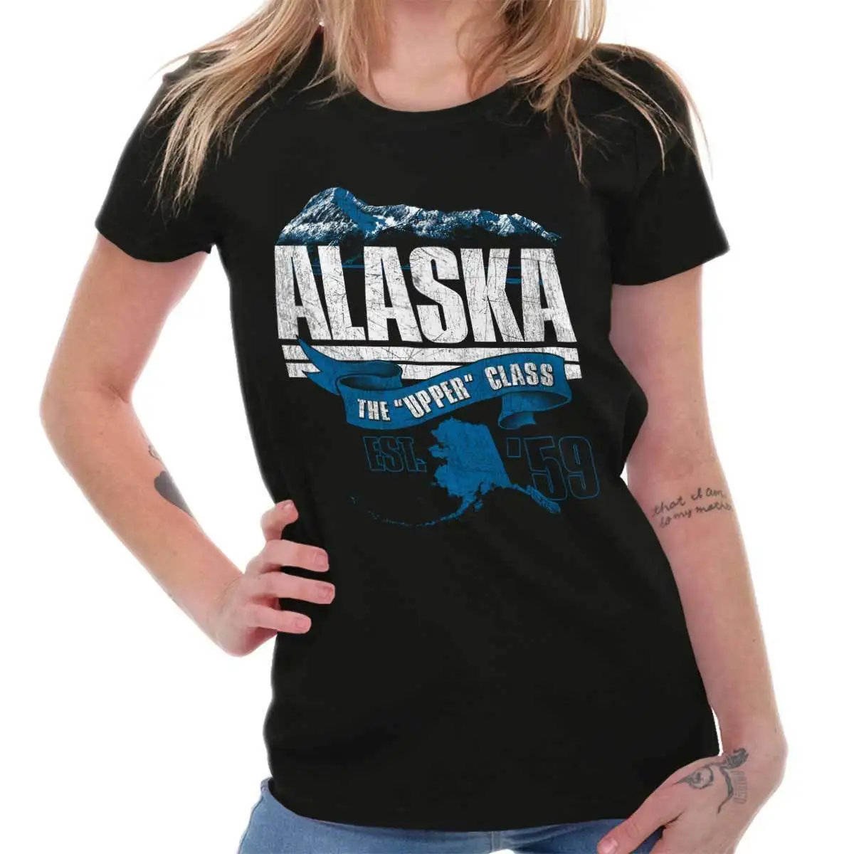 Аляска высшего класса АК карта штата каникулы сувенир женская футболка футболки