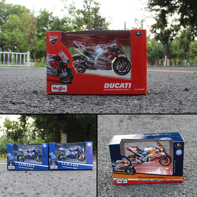 Авторизованная Модель гоночного мотоцикла Maisto 1:18 Rossi Honda GP из сплава модель