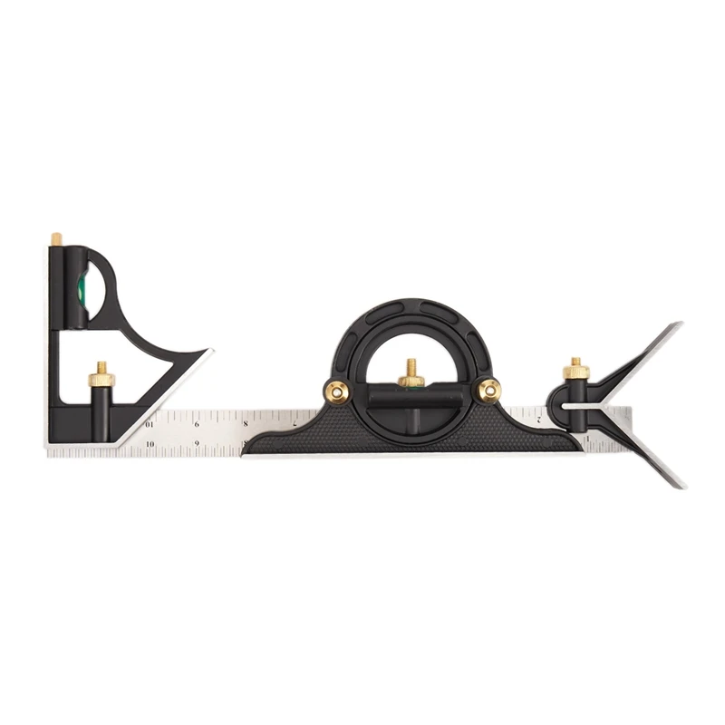 

3 In1 Adjustable Ruler Multi Combination Square Angle Finder Protractor 300mm/12 inch Measuring Set Tools Universal Ruler Right
