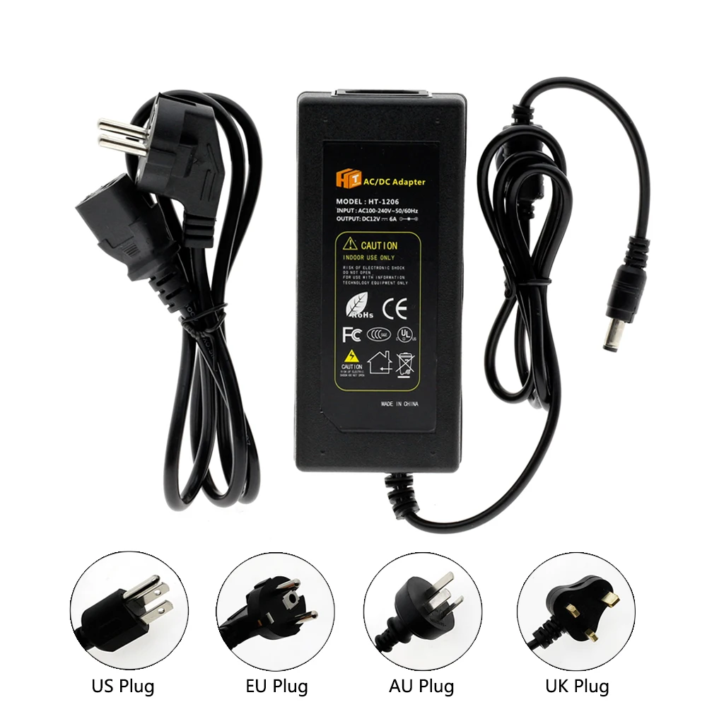 DC12V адаптер AC100-240V трансформаторы из положить DC12V 1A/2A/3A/5A/6A/8A/10A источник питания для светодиодной ленты