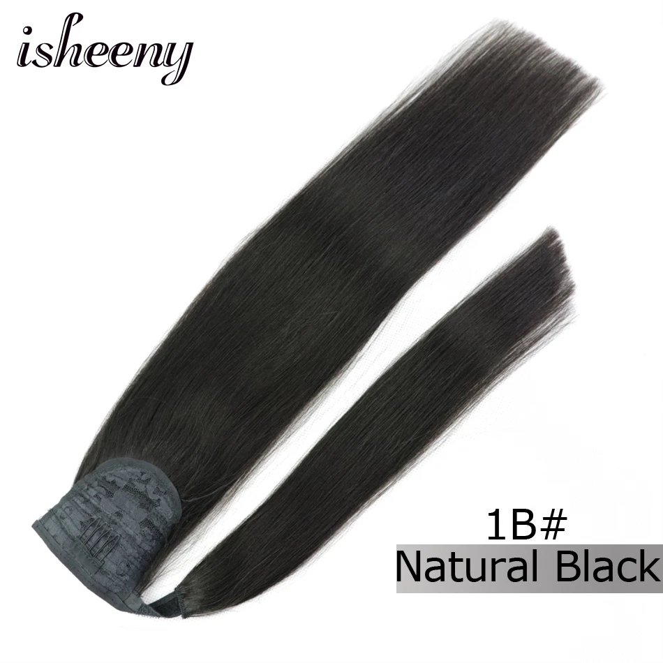 Isheeny Человеческие волосы Remy конский хвост для наращивания 1" 18" 2" человеческие волосы для наращивания на заколках