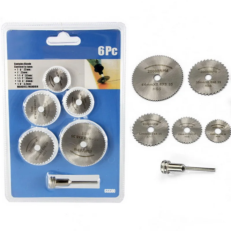 Лезвие для циркулярной пилы 6 шт. вращающийся инструмент набор дисков резки