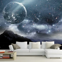 custom 3d wallpaper modern science fiction earth starry sky fresco living room tv sofa bedroom waterproof canvas 3d wall sticker