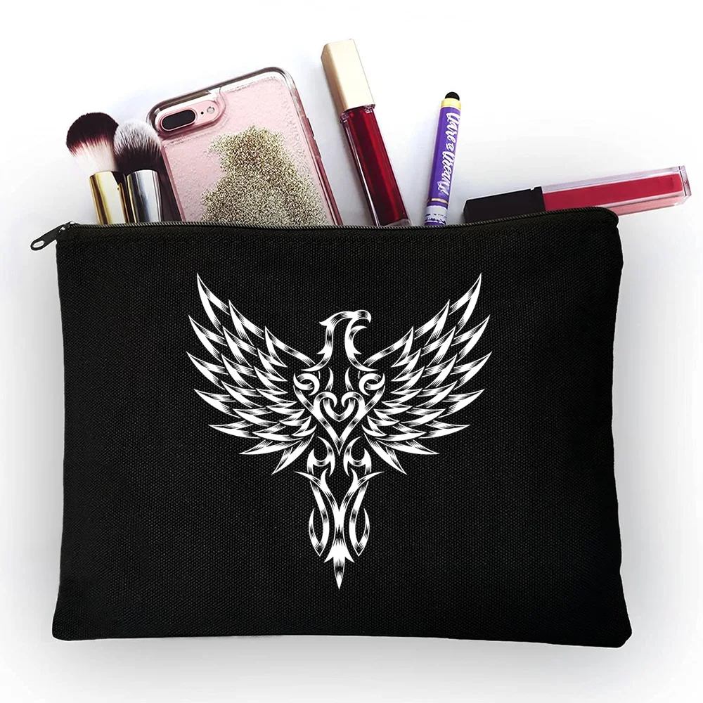 Skull Pattern Travel Makeup Bag Women Storage Cases Carrying Belt Linen Coin Purse Girl Pencil Cover Cosmetic Bags & Cases images - 6