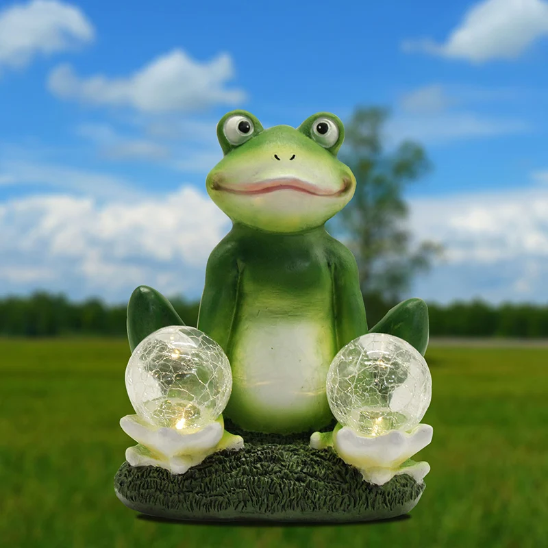 Экономичная лягушка из смолы украшения персонажа скульптуры для дома сада
