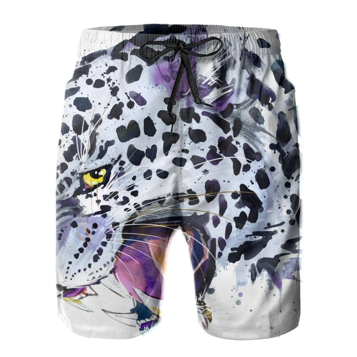

Mens Swimming Shorts Swimwear Growling Snow Leopard Men Trunks Swimsuit Man Beach Wear Short Pants Bermuda Boardshorts