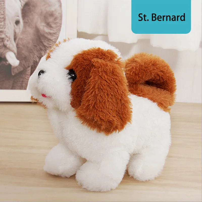 Saint Bernard Новинка, электронное управление звуком, собаки, интерактивные электронные домашние животные, робот, собака, лай, прогулки, моделирование, мягкие плюшевые игрушки для детей, детские подарки - Цвет: Saint Bernard