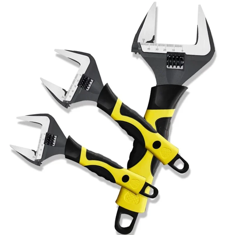 

Adjustable Wrench Universal Spanner Large Opening Wrench Snap Grip Nut Key Bathroom Water Pipe Screw Repair Tool Hand Tools