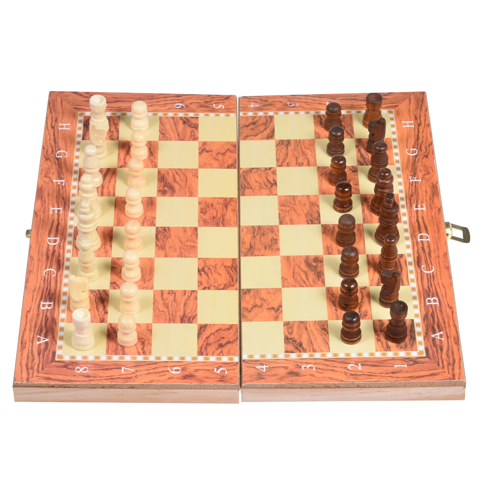 

Folding Wooden Chess Board Set Portable 3 In 1 Travel Chess Games Backgammon Pieces Checkers Toy For Kids Adults