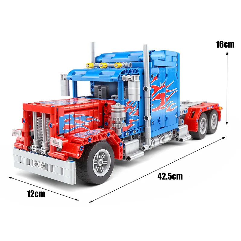 Technic Car Toys The Peterbilt 389 тяжелый контейнер грузовик с функцией двигателя Сборка