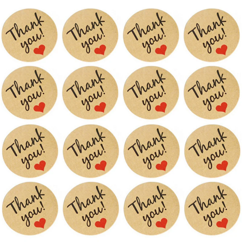 60 шт./компл. спасибо наклейки из крафт-бумаги самоклеящиеся ярлык с надписью