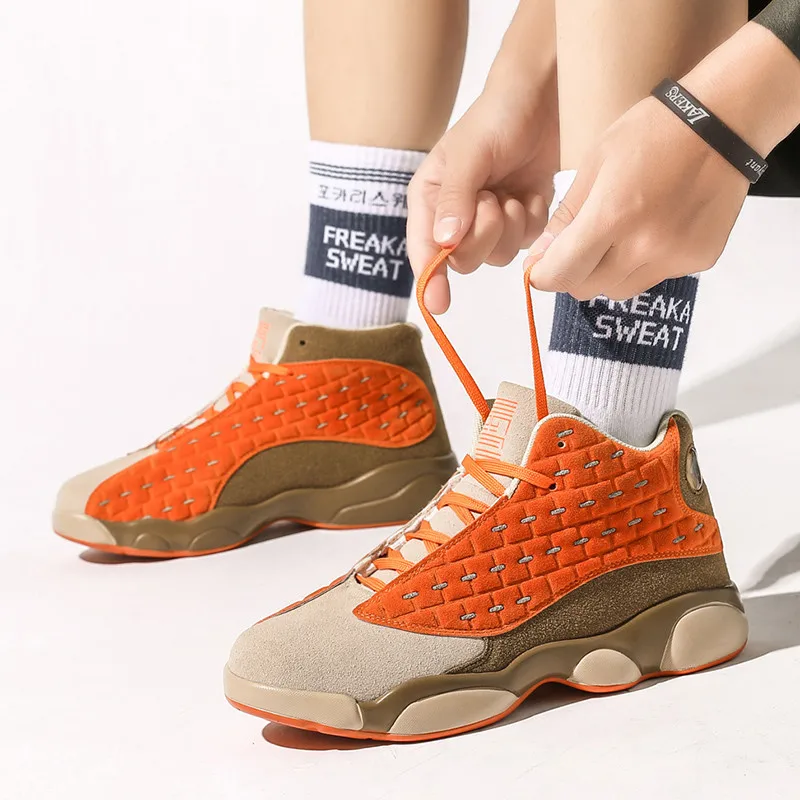 Большой размер 35-46 Мужская Баскетбольная обувь женские замшевые кроссовки