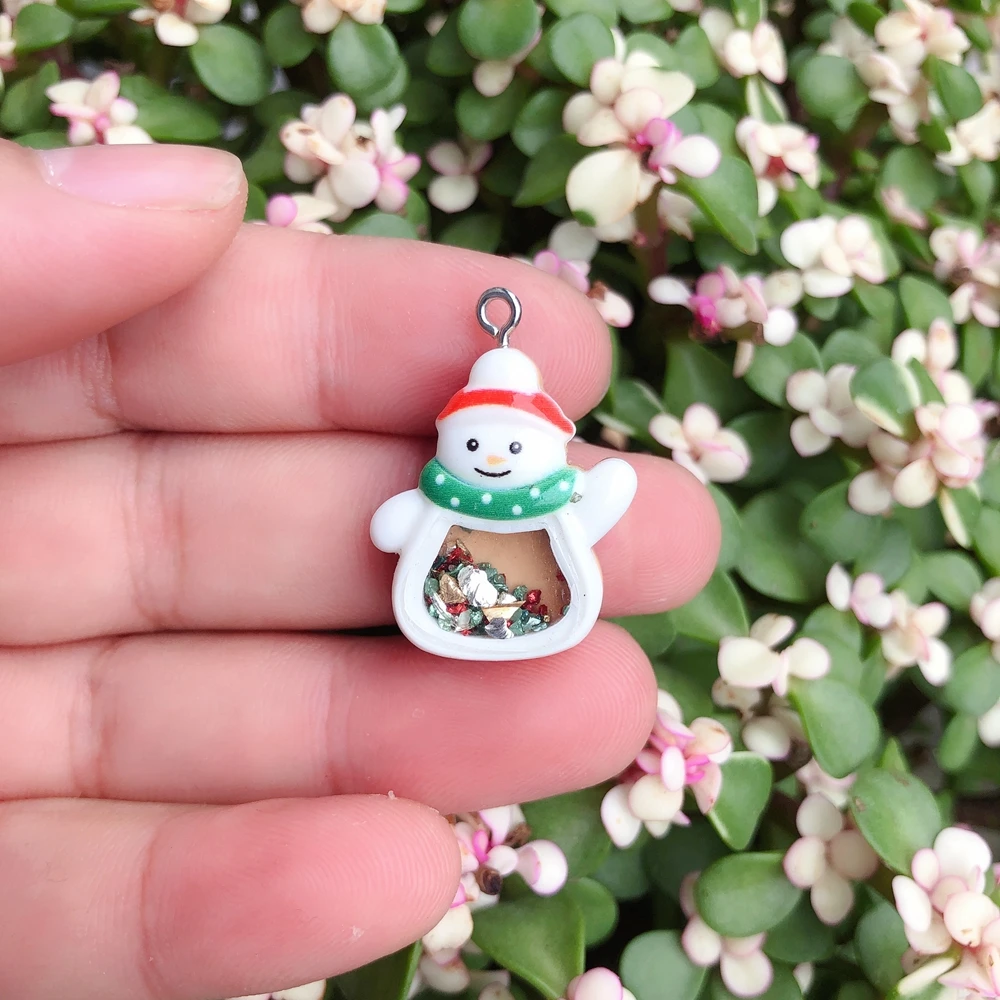 Кавайные рождественские подвески-шармы для создания украшений: браслетов, ожерелий, сережек, кабошонов с плоской задней частью из смолы.