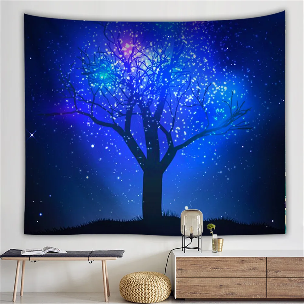 

Printed Tapestry Wall Hanging Tapestry 3D Night Sky Wall Tapestry Natural Scenery Curtain Art Carpet Blanket Bedspread