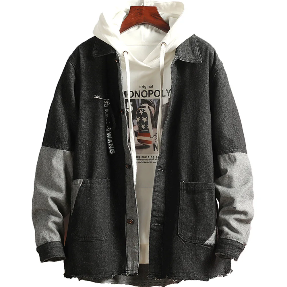 

2020 new men's spring and autumn denim jacket fashion Korean version trend personality men's windbreaker casual jacket