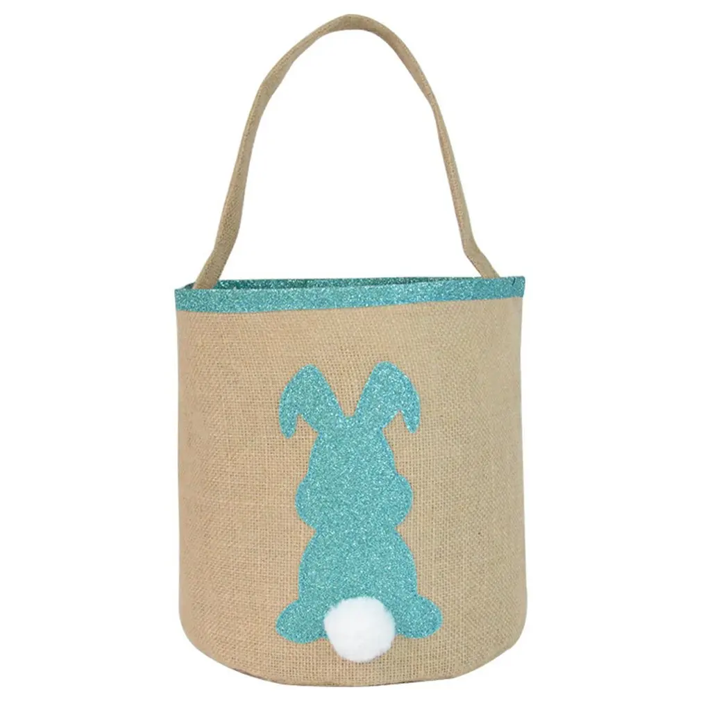 

Linen Round Bottom Easter Bunny Gift Bag Cornucopia Easter Decorations Children's Gifts Storage Bags