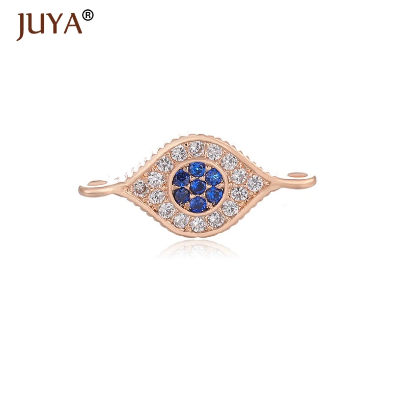 rose gold Juya модный материал для изготовления украшений 10 типов греческого глаза/Турецкий глаз/чармы «от дурного глаза» разъемы для ювелирных изделий DIY ремесло - Цвет: rose gold