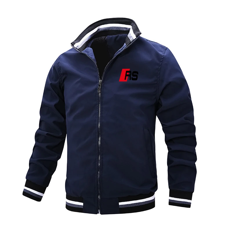 

Men's jacket fashion stand-up collar jacket jacket men's slim business casual wear M-4XL solid color can be customized LOGO