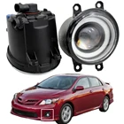 2 X Противотуманные фары Angel Eye в сборе, передний бампер автомобиля, светодиодные противотуманные дневные ходовые огни DRL H11 12 В для Toyota Corolla 2009-2015