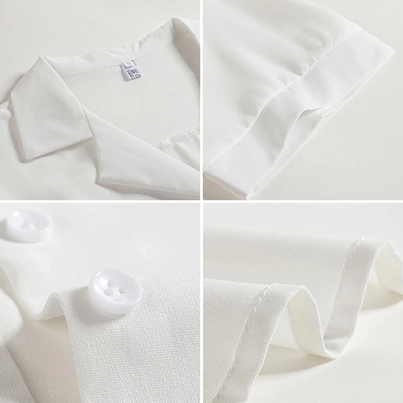 

Lucyever Summer Solid Color Short Sleeve Shirts Women 2021 Turn Down Collar Button Office Shirt for Woman Casual Loose Blouse