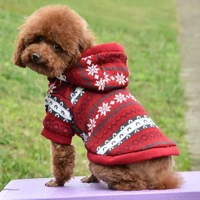 pet dog sweater for small dogs christmas sweater coat warm winter pet jacket knitting hooded apparel