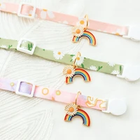 1pcs rainbow cat collars 5colors adjustable kitten puppy cute fashion flower printing pet dog collars 18 30cm size middle small