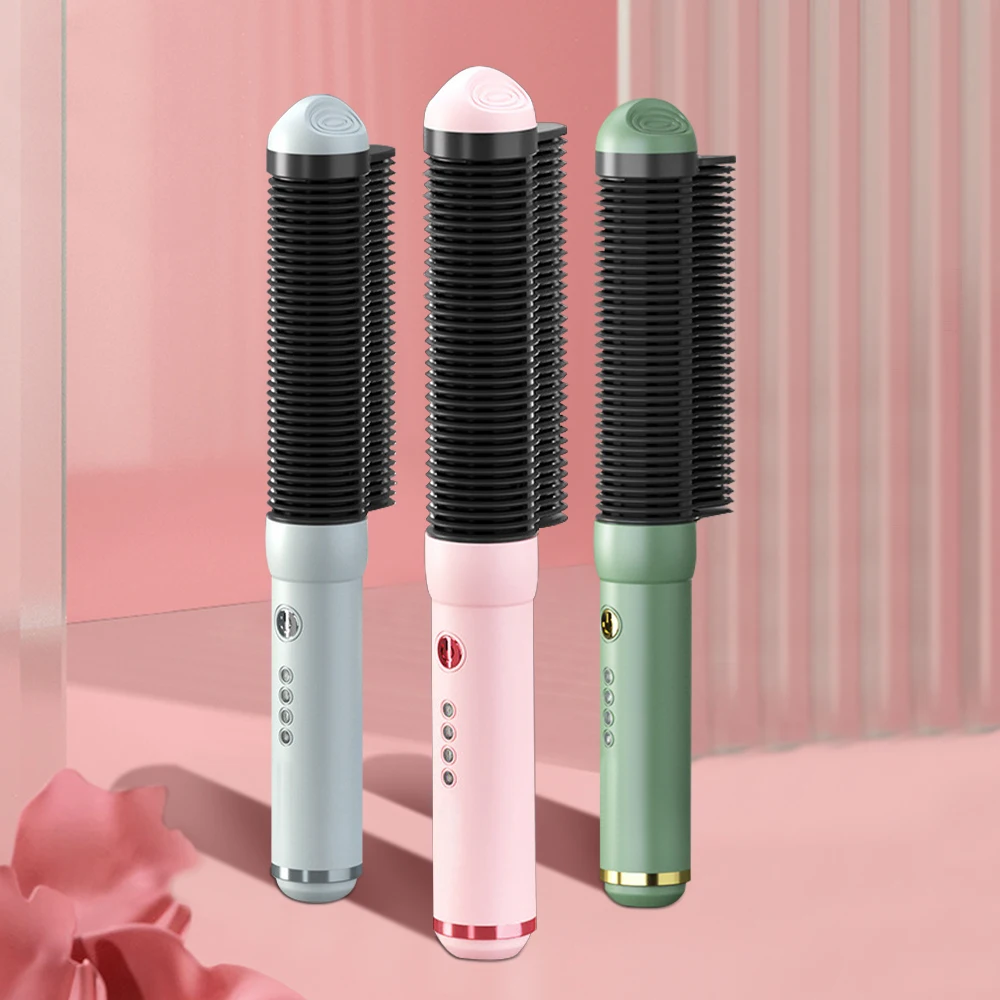 

Профессиональный Выпрямитель для волос с защитой от ожогов, керамический утюжок для завивки волос, электрическая умная щетка с подогревом