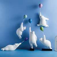 nordic home frunishings polar bear and balloon resin ornaments resin table bear decors lovely bear theme