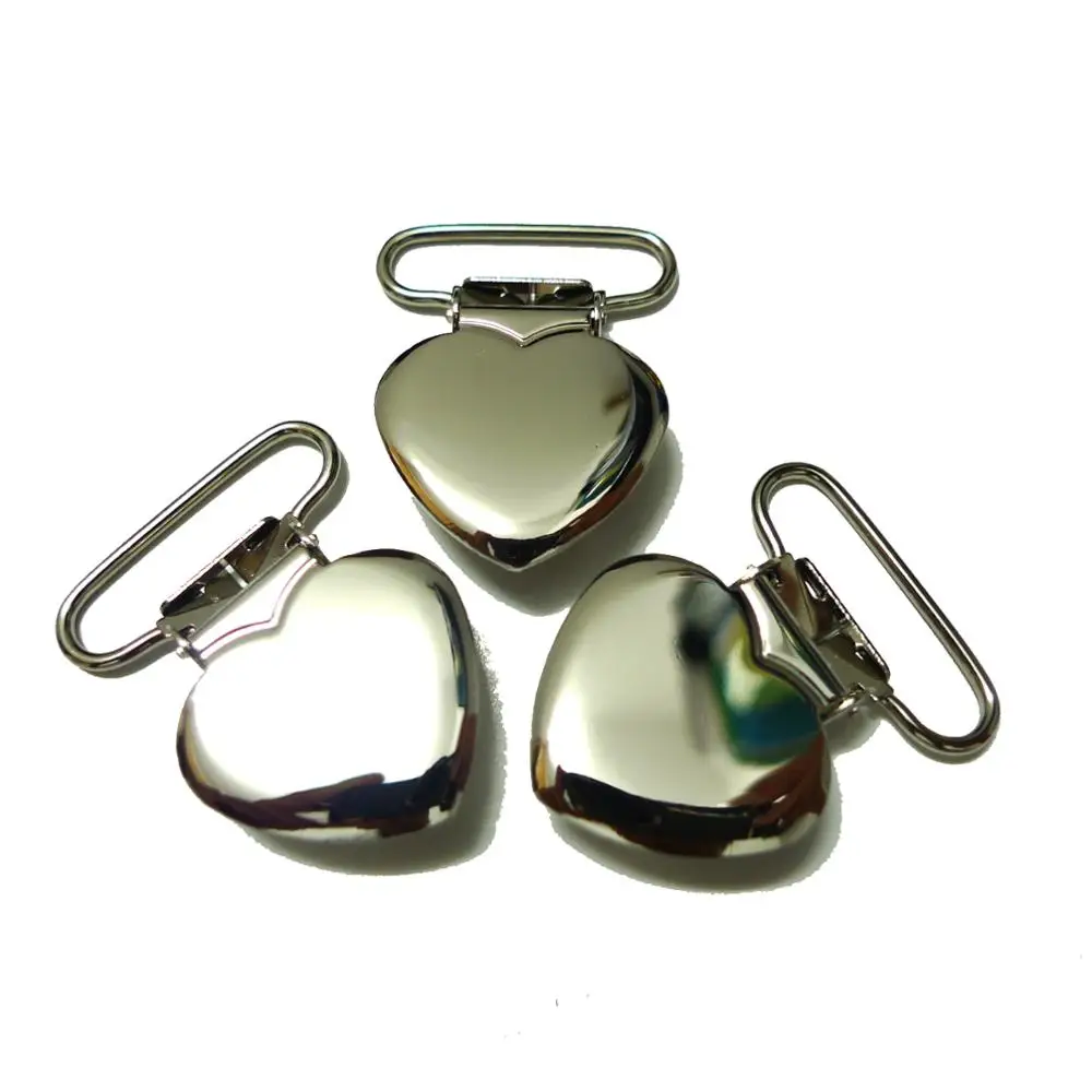 25 шт мм Серебряное сердце подтяжки зажимы соски|suspender clips|enamel suspender clipsheart clips |
