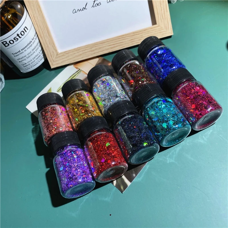 

10 Colors Resin Casting Mold Chunky Glitter Epoxy Resin Festival Chunky Hexagons Sequins Pigment 10g Per Jewelry Making
