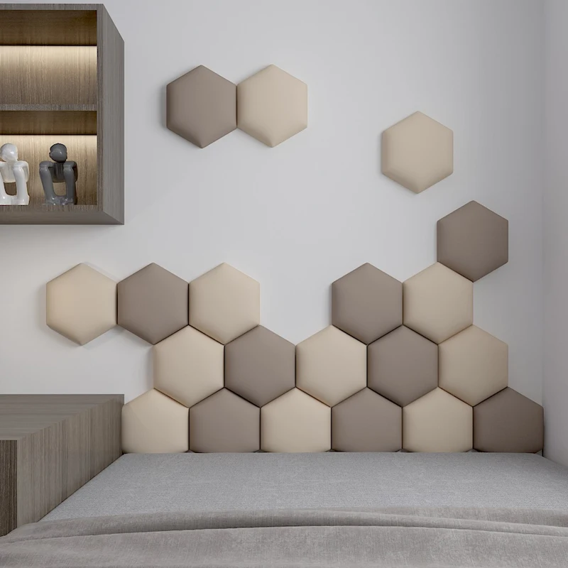

Kids Room Loft Hexagonal Headboard Soft Bag 3D Wall Sticker Tatami Bed Headboard Self-adhesive Wall Background Wall Decal