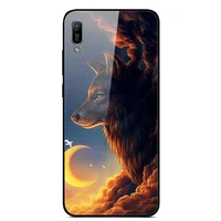 glass case for huawei y6 pro 2019 phone case back cover with black silicone bumper series 3