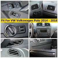 carbon fiber accessories for vw volkswagen polo 2014 2018 window lift head light button dashboard air ac outlet vent cover trim