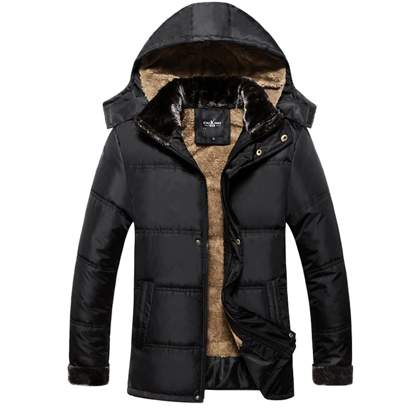 

PEVSN зимняя мужская Толстая теплая куртка, Мужская хлопковая парка с подкладкой из пуха, мужская повседневная верхняя одежда, ветровка, съемн...