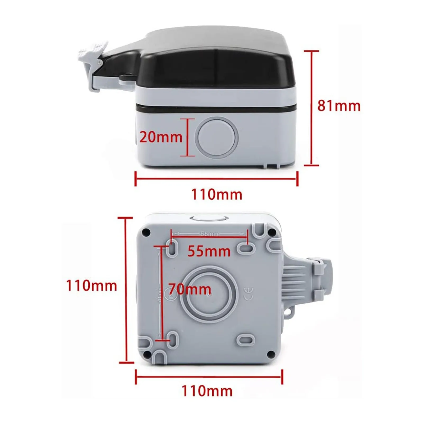 

40# External Socket For Wet Rooms Surface-mounted Usb Protective Contact Multifunctional Detachable Home Decoration Accessories