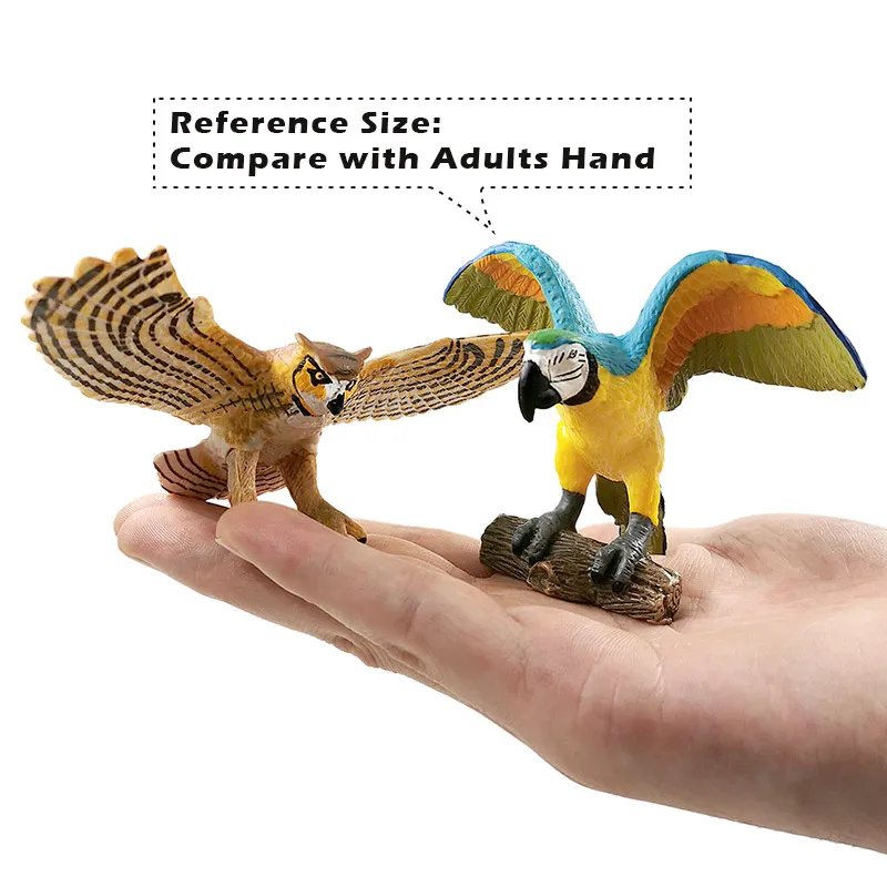 Кавайный белый журавль белоголовый Орел сова попугаи птица модель животного