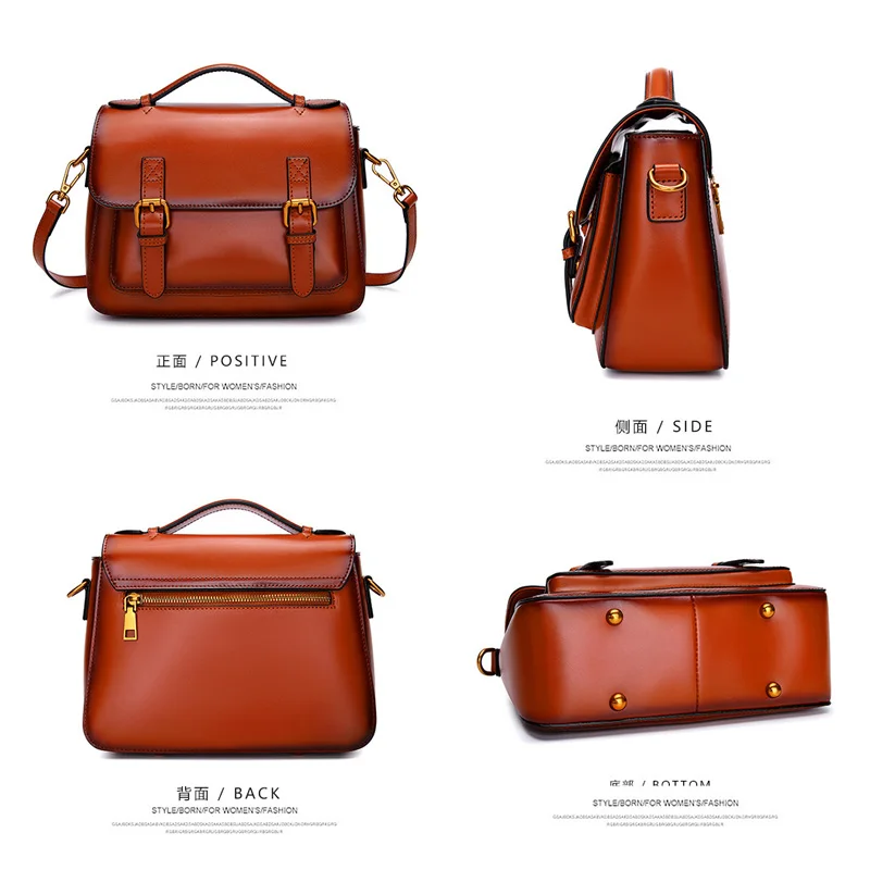 Сумка из натуральной кожи Повседневная маленькая сумка с клапаном сумки в стиле