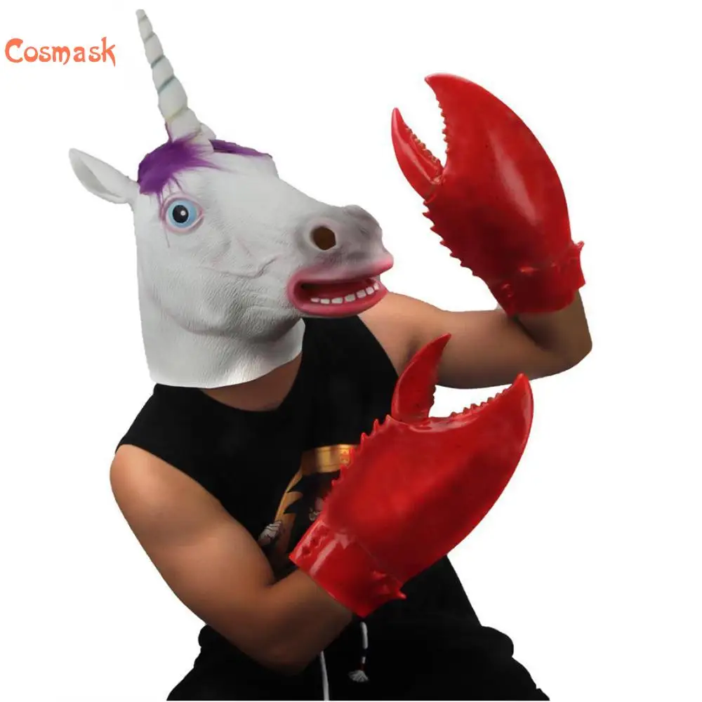 

Cosmask смешной, латексный, краб-Омар, когти, перчатки для косплея, животные, реквизит для взрослых, реквизит для вечевечерние на Хэллоуин