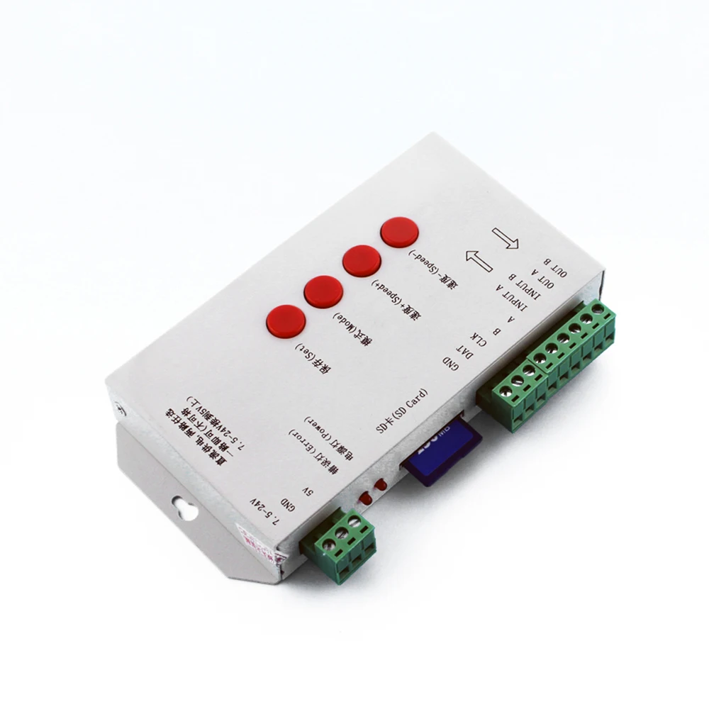 SD Card пикселей контроллер WS2801 WS2811 WS2812B LPD6803 светодиодный 2048 Пиксели DC5 ~ 24V T 1000S