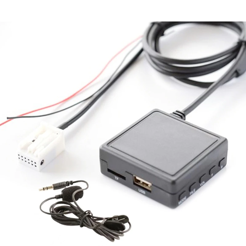 

6Pin 3.5mm Car AUX Adapter Stereo Music Connector TF USB Microphone Media Plug Car Audio Adapter for Peugeot 307 408 C2