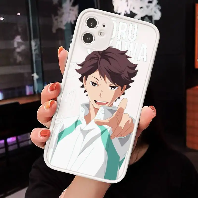 

Anime Haikyuu!! Oikawa Tooru manga Phone Case Clear matte transparent For white iPhone 7 8 x xs xr 11 12 pro plus max mini Funda