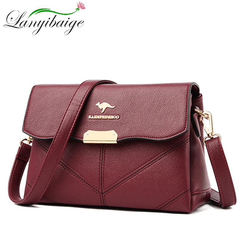

Fashion Casual Small PU Leather Messenger Bag Women's 2021 New Luxury Handbag Female Pack Designer Simple Shoulder Packet