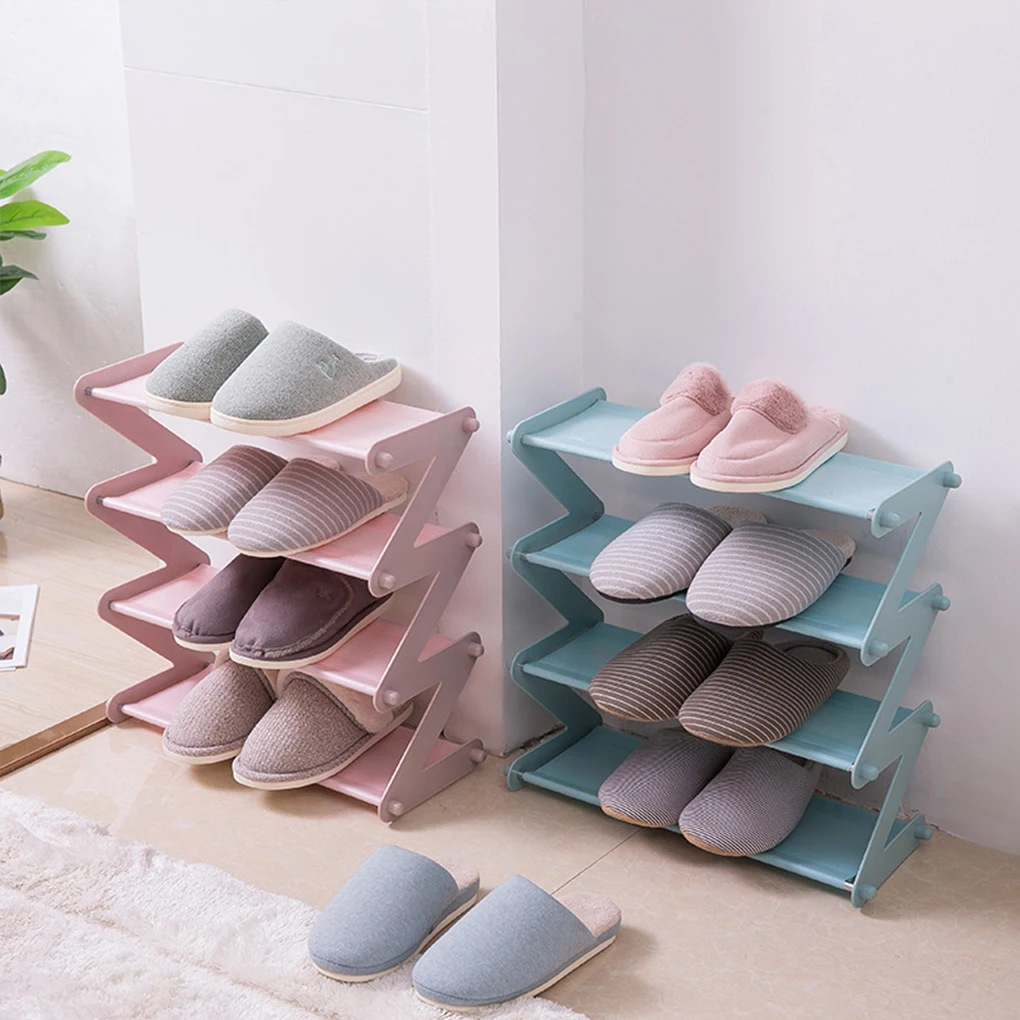 

4 Tiers Shoe Rack Detachable Dustproof Metal Plastic Shoe Cabinet Home Standing Space-Saving Stand Holder Shoes Organizer