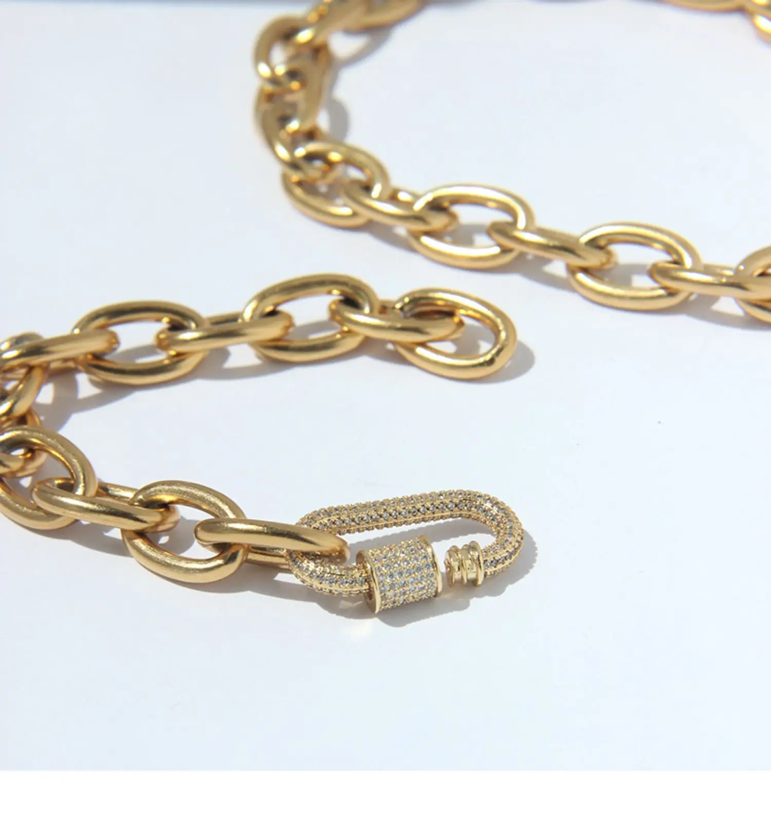 

Dongsuo brand chains link bracelet women 18K gold plated stainless steel Metal INS fashion jewelry 2020 spring