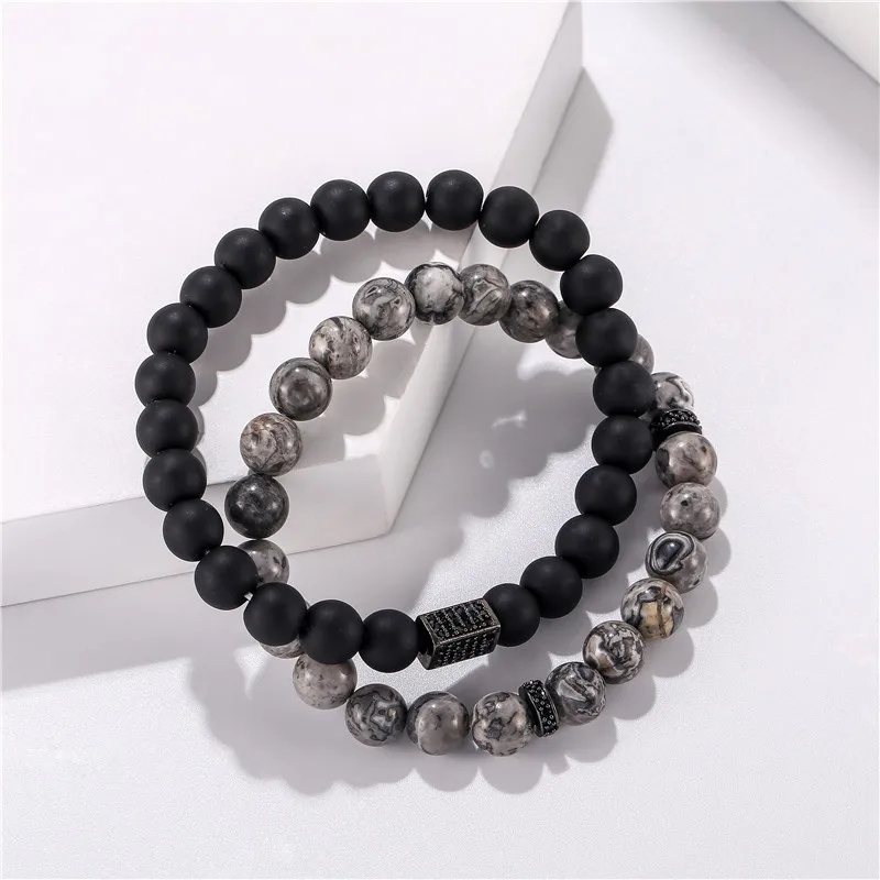 Набор браслетов для мужчин и женщин крутые ювелирные украшения с натуральным