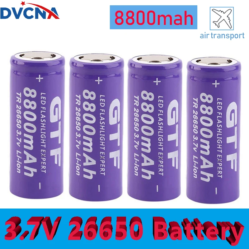 

100% новый 3,7 в 26650 аккумулятор 8800 мАч литий-ионный перезаряжаемый аккумулятор светодиодный светодиодного фонарика, фонарика, литий-ионный ак...