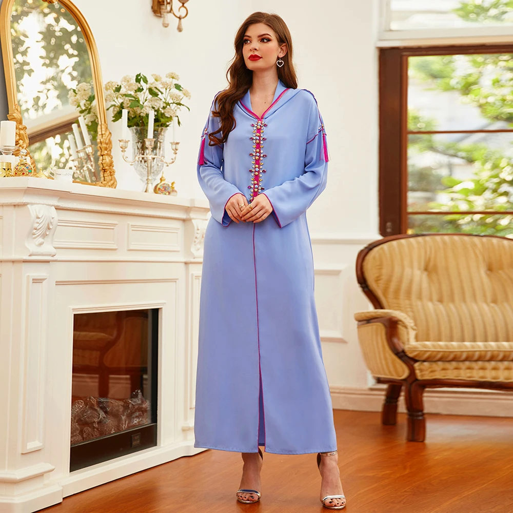 

Ramadan Eid Muslim Abaya Dubai Arabic Hijab Dress Turkey Dresses For Women Islam Clothing Robe Longue Djelaba Femme Kaftan