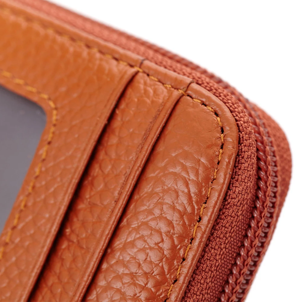 New Women's Leather Bank Card Wallet Multi-card Slot Package Credit Holder Case Short Purse Mini Clutch Zipper Bag |