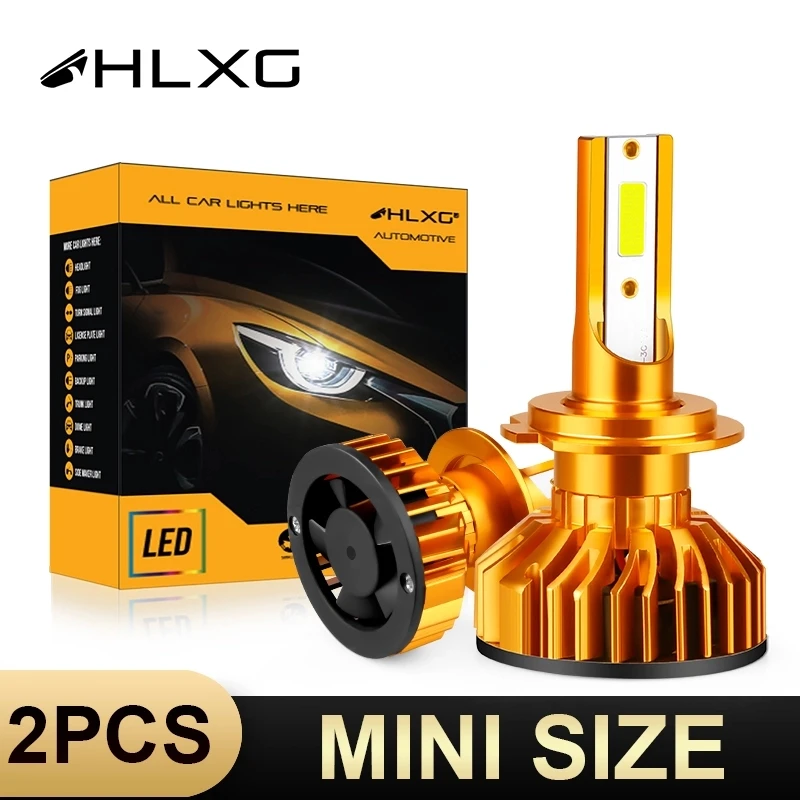 HLXG 2 шт. 80 Вт 12000LM лампы мини h7 светодиодный H1 H8 H9 H11 H4 9005 HB3 HB4 9006 головной светильник