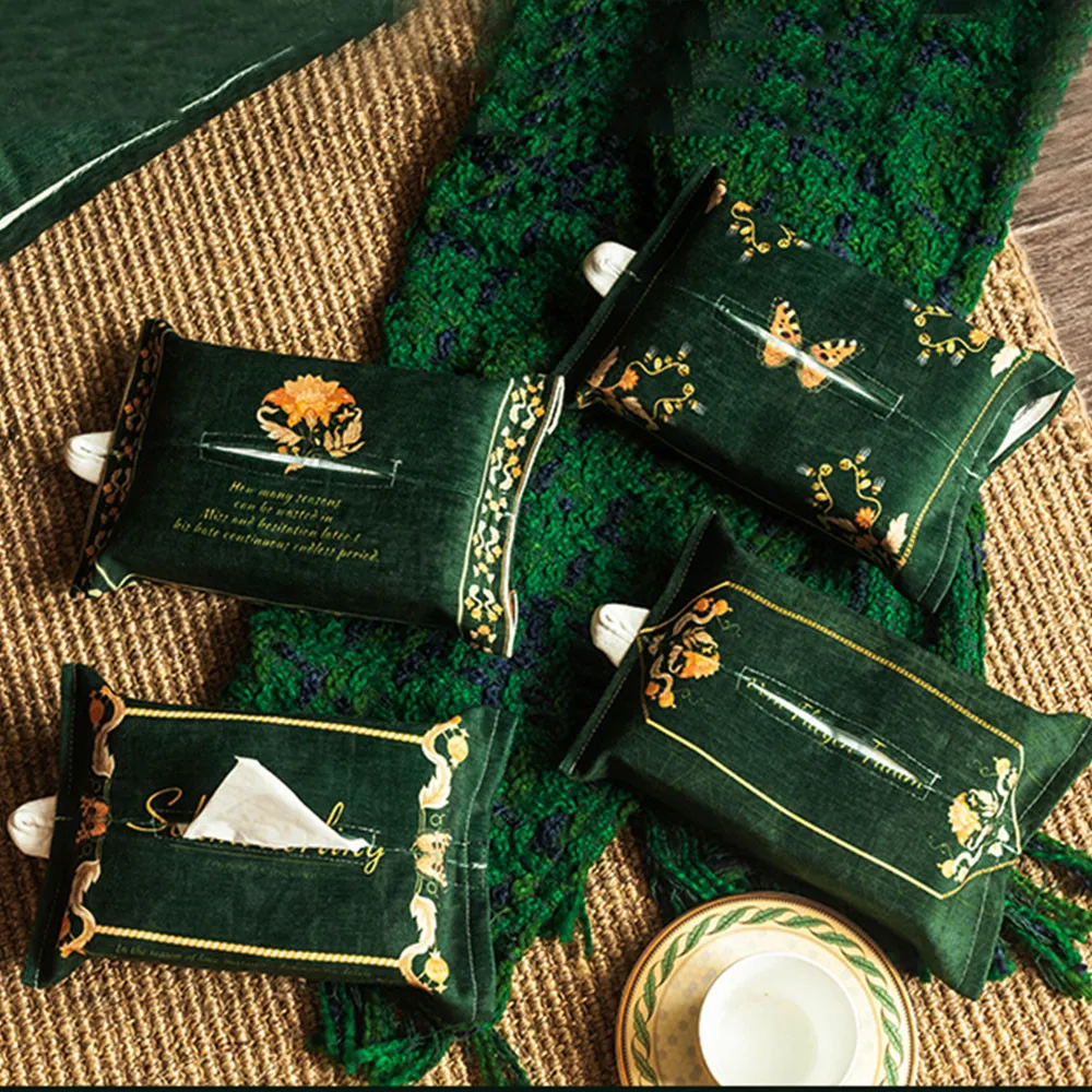 Темно-зеленая ткань водонепроницаемая синели органайзер чехол винтажный